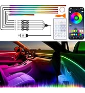 Acrylic Interior Car Lights with Wireless APP/Remote/Button Control, 6 in 1 Dreamcolor USB Car Am...