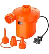 Electric Air Pump for Inflatables,Portable Quick-Fill Air Pump with 3 Nozzles,110-120V, Inflator ...