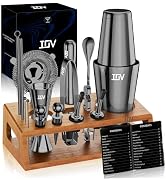IOV Mixology Bartender Kit Bar Set with Stand | 17-Piece Cocktail Shaker Set | 28oz Boston Shaker...