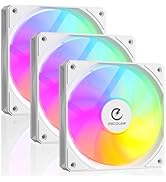 GSCOLER FA120W ARGB PC Fans 3 Pack, Silent 120mm Computer Case Fans with PWM Smart Speed Control ...
