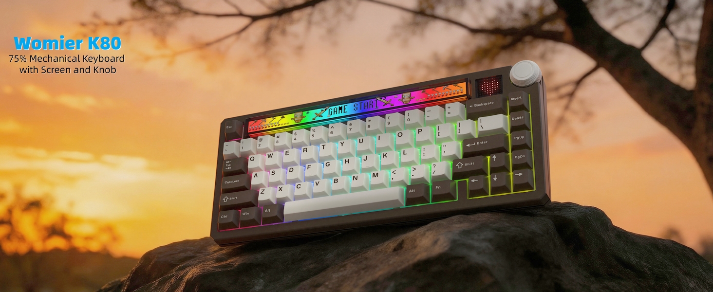 75% Mechanical Keyboard with Screen and Knob