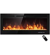 ARLIME 50” Recessed Electric Fireplace 750W/1500W Wall Mounted &amp; in Wall, Smokeless Electric Stov...