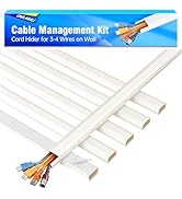 Delamu Beige Cord Hider, 85in Cord Covers for 3-4 Wires on Wall, Beige Cable Hider Cable Manageme...