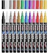 Overseas Paint Pens Paint Markers - 12 Colors Permanent Markers Acrylic Paint Pens, Water Based, ...