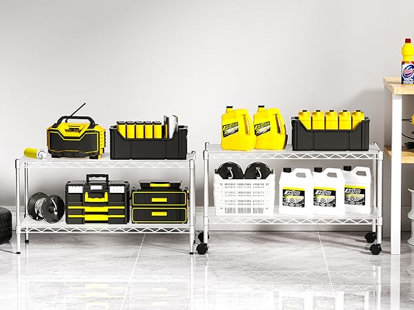 2 tier garage shelf unit