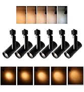 mirrea 5-Color Zoomable LED Track Lighting Heads H-Type Dimmable, 13.5W Black Ceiling Fixtures fo...