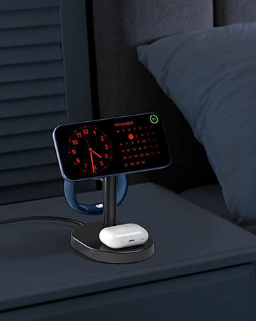 magsafe charger stand 3 in 1 magnetic wireless charging station apple watch iphone 17 16 15 airpods
