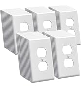 BESTTEN 50 Pack 1-Gang Mid-Size Duplex Wall Plate, Midway Switch Plates, Unbreakable Polycarbonat...
