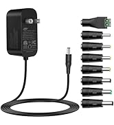Tonton 12V 3A DC Power Supply 6Ft, 36W AC/DC Charger with 8Tips, AC 100-240V to DC 12Volt 3A 2.8A...