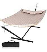 Mansion Home Hammock with Stand, Foldable Curved Bar Hammock with Stand 2 Person Heavy Duty, Doub...