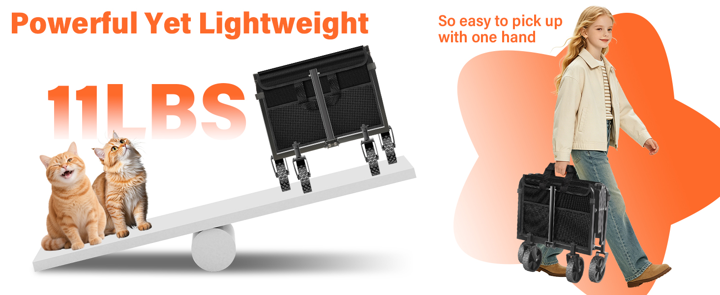 Collapsible Wagons Carts Foldable Wagon, Foldable Wagon Cart with Wheels, Folding Wago