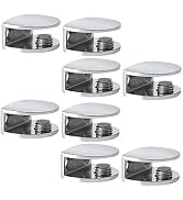 SAYAYO Glass Shelf Brackets, Glass Clamp for 8-10 mm Wood/Glass, Glass Railing Stainless Steel Po...