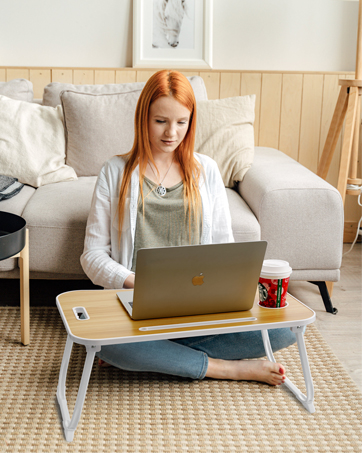 ZEAPTAC Laptop Bed Desk, Foldable Lap Table, Portable Study Table