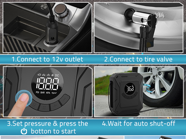 Tire Inflator 12V Car DC Electric