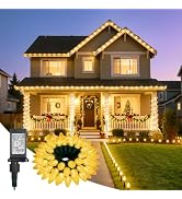 Minetom C9 Christmas Lights Outdoor, 85 Ft 110 LED with 8 Modes Warm White | Waterproof Connectab...