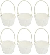 HEMOTON 6 PCS Mini Woven Baskets Mini Easter Baskets with Handles Girl Rattan Flower Baskets Mini...
