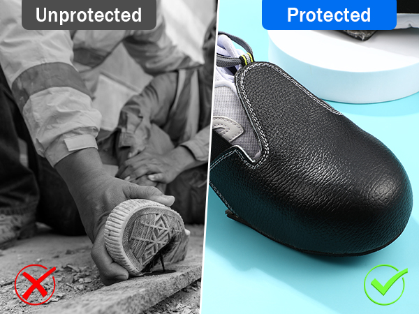 Steel Toe Cap Safety Shoe Covers, Workplace Shoe Cover with Adjustable Strap Universal Steel Toe