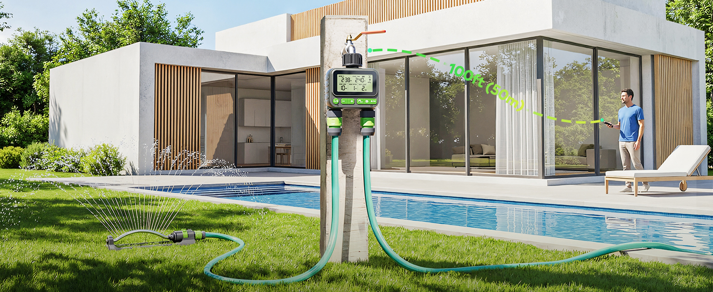 Sprinkler Timer with 3 Individual Programs, Brass Inlet Water Timer for Garden Hose