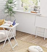 HOOBRO Folding TV Tray Tables, Set of 2 Stable Snack Table for Small Space, Portable Sofa Side Ta...
