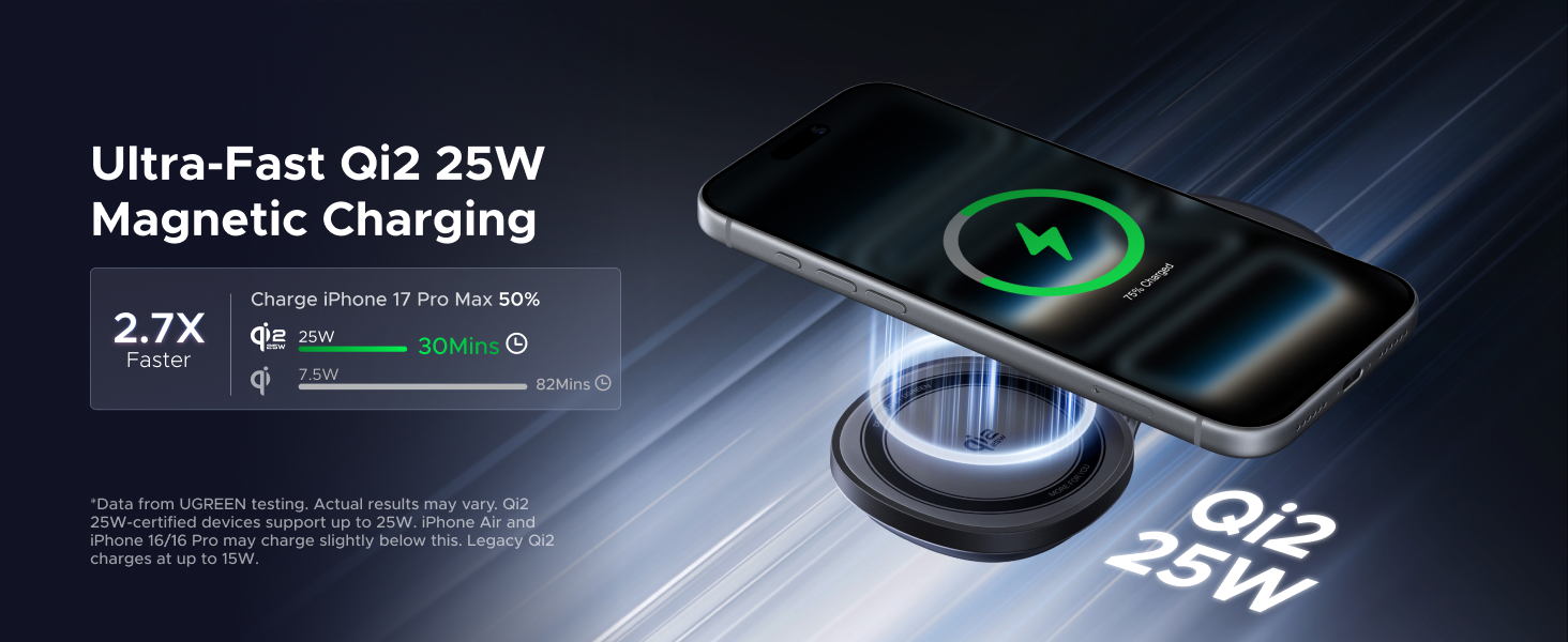25w 2 in 1 foldable wireless charger