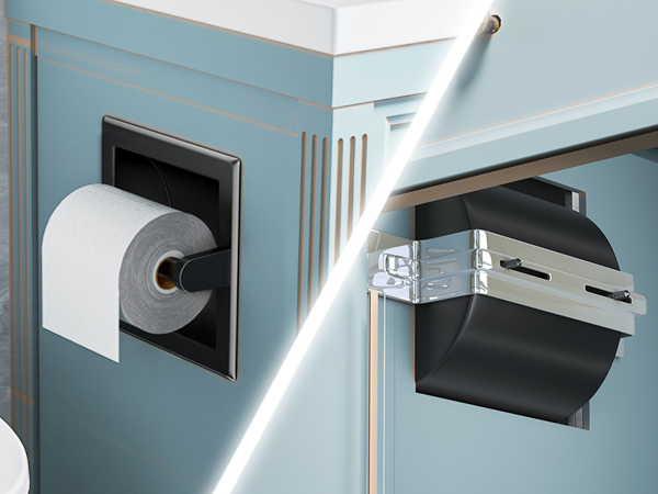 black toilet paper holder cabinet mount