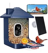 Bird Feeder with Camera Solar Powered,AI Identify Species,Instant Arrival Alerts,2K HD Capture Vi...