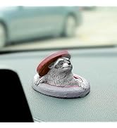 YGMONER Cute Resin Raccoon Figurine Peeking from Manhole - Car Dashboard Decorations