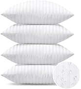 OTOSTAR Pack of 4 Outdoor Pillow Inserts 18x18 Inch Waterproof Throw Pillow Inserts Water Resista...
