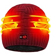 Svpro Battery Heated Beanie Hat Rechargeable Heated Hats Warm Winter Heated Cap