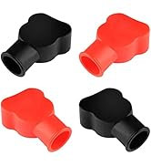4PCS Battery Terminal Covers,Insulating PVC Battery Terminal Protector,Black&amp;Red Marked Positive ...
