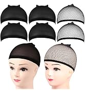 FANDAMEI 6PCS Wig Cap, 4PCS Black Nylon Wig Caps with 2PCS Black Mesh Wig Cap Net. Black Wig Caps...