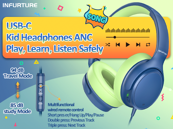 kids headphones USB C