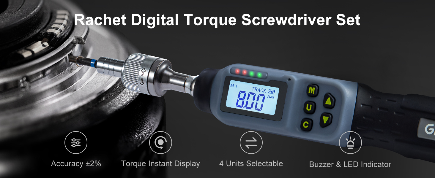 1/4 inch rachet digital torque screwdriver set