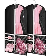Kimbora Costume Dance Garment Bag with 3 Clear Zipper Pockets for Suits Dress Cover, Travel Stora...