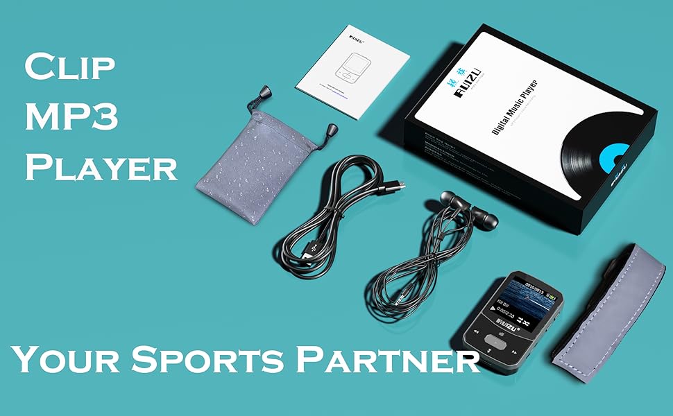 64GB USB MP3 Player with Clip Bluetooth 5.3 FM Radio, Voice Recorder for Sport Running 128GB TF Card