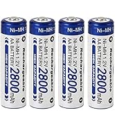 Cotchear 2800mAh AA Rechargeable Battery, 4-Pack 1.2V AA Rechargeable Ni-MH Batteries - Rechargea...