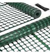 Ohuhu Plastic Garden Snow Fence, 4'x100'/15LBs Heavy Duty Reusable Netting Safety Fences Roll wit...