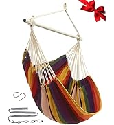 MIZTLI Hammock Chair Swing Indoor Hammock for Bedroom - Max 500 Lbs-Steel Spreader Bar with Anti-...