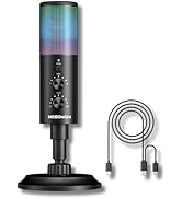 HOSONGIN USB Microphone for PC,Cardioid Condenser Mic with Adjustable RGB Modes and Brightness,Ga...