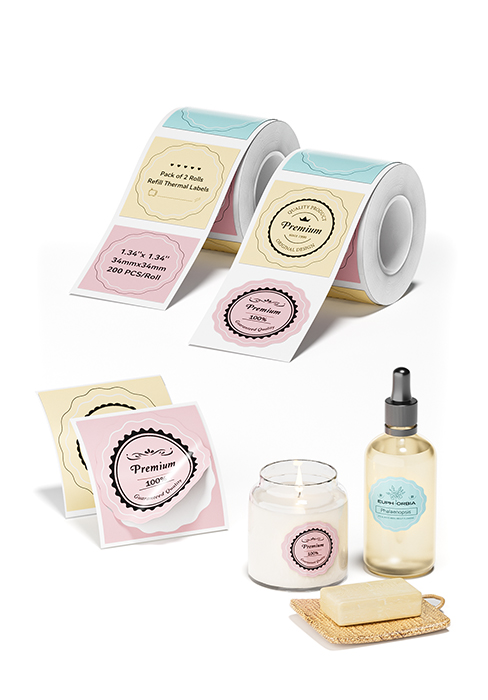 2 Rolls Colorful Labels for Gift and Candle