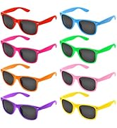 Pibupibu Neon Colors Party Favor Supplies Unisex Sunglasses Pack of 8