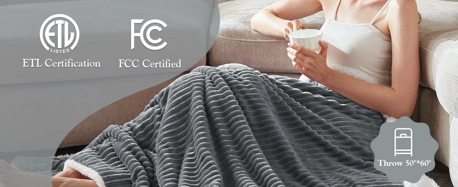 striped heated blanket