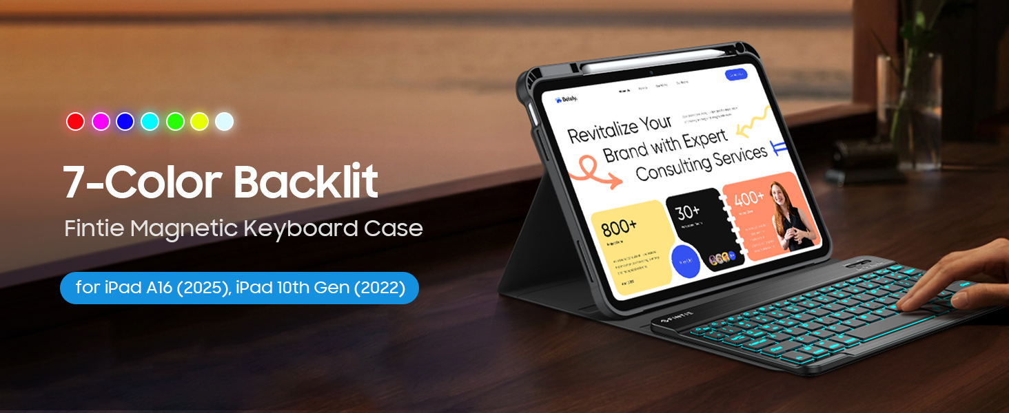 iPad A16 Case with Keyboard