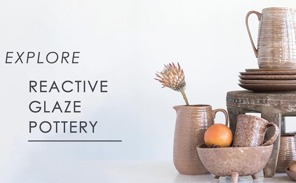 explore reactive glaze pottery