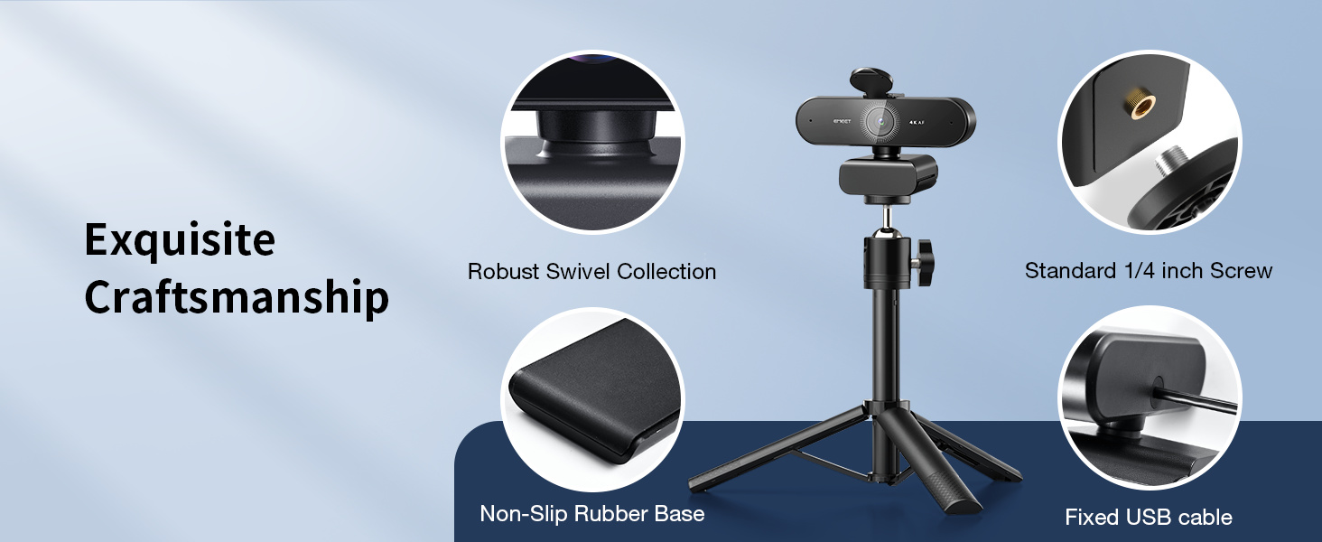 Exquisite Craftsmanship EMEET NOVA 4K Webcam with Tripod