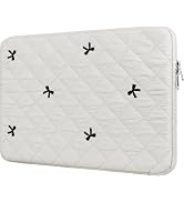 Puffy Laptop Sleeve 13-15.6 Inch Cute Quilted Laptop Case Bow Protective Soft Padded Computer Bag...