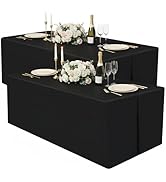 homing 2 Packs Rectangle Fitted Tablecloth, 6 Foot Washable Fabric Table Cloth, Waterproof Polyes...