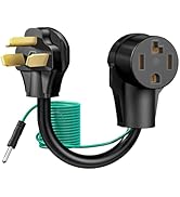 Strightinc 4 Prong to 3 Prong Dryer Plug Adapter with Green Ground Wire, Connects 4-Prong New Dry...