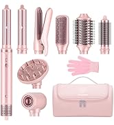8-in-1 Hot Air Styler &amp; Hair Dryer Brush Set, Professional Ionic Blow Dryer with Wrap Curlers/Hai...