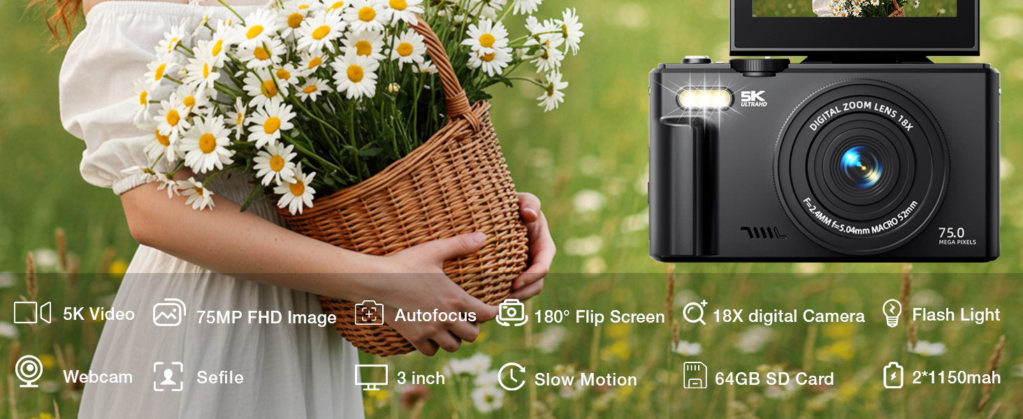 5K 75MP Digital Camera